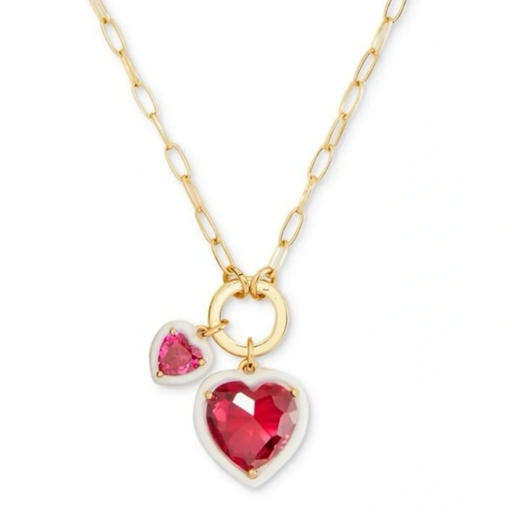 $128 Kate Spade Sweetheart Heart Charm Pendant Necklace